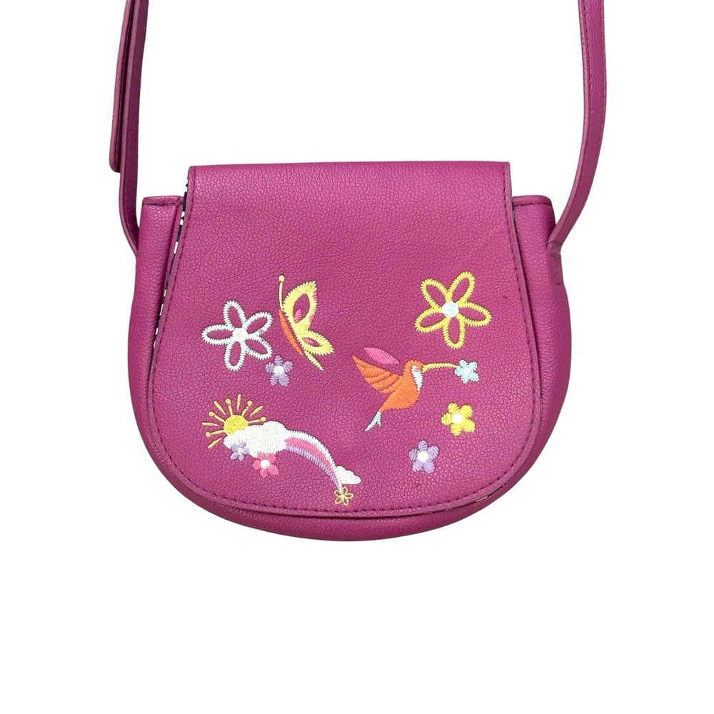 Disney Store Encanto Crossbody Bag Girls Pink‎ Magenta Embroidered Travel Floral